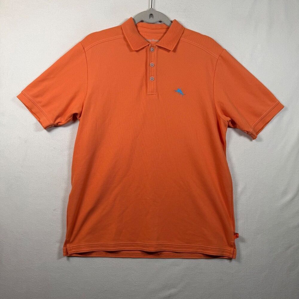 Tommy Bahama IslandZone Polo Shirt Orange Supima Cotton Blend Men’s Small
